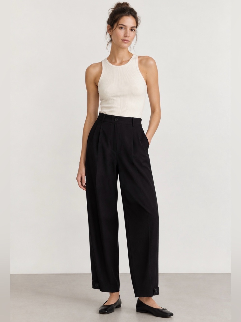 Zara | Black Relaxed Tailored Pants Size M